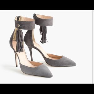 J. Crew Roxie Ankle-Cuff Tassel Pumps, Size 6.5